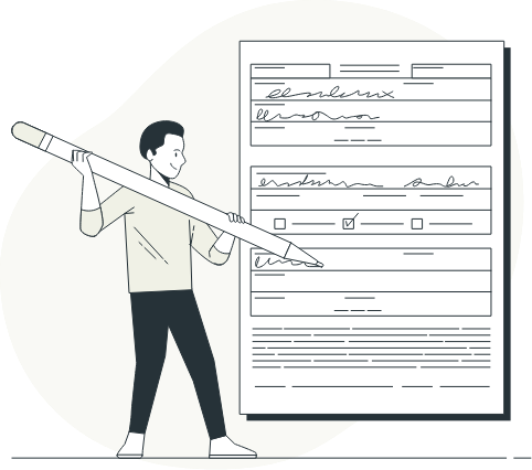 filling out of forms