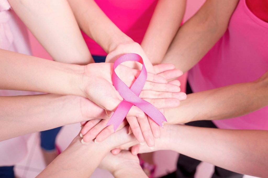 pink ribbon symbolising breast cancer awareness