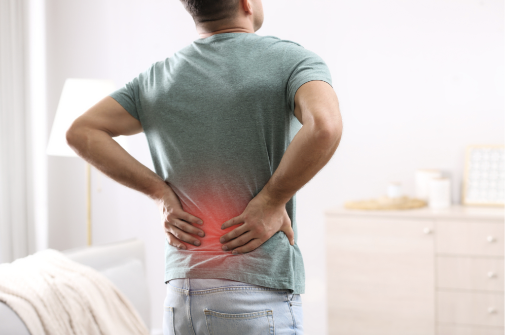 Patient experiencing spine back pain